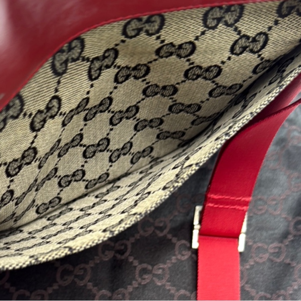 Authentic Gucci GG Monogram Leather & Canvas Crossbody, Care Card & Dust Bag - Picture 12 of 16